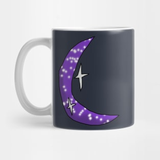 Crescent Purple Sparkly Moon Mug